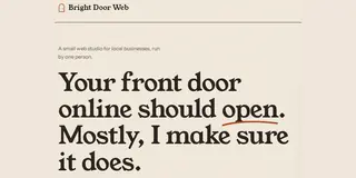 Screenshot of the Bright Door Web home page