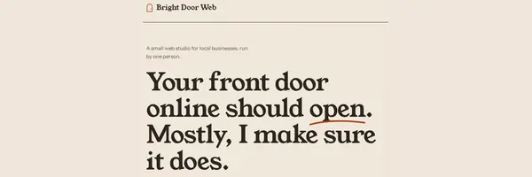 Screenshot of the Bright Door Web home page